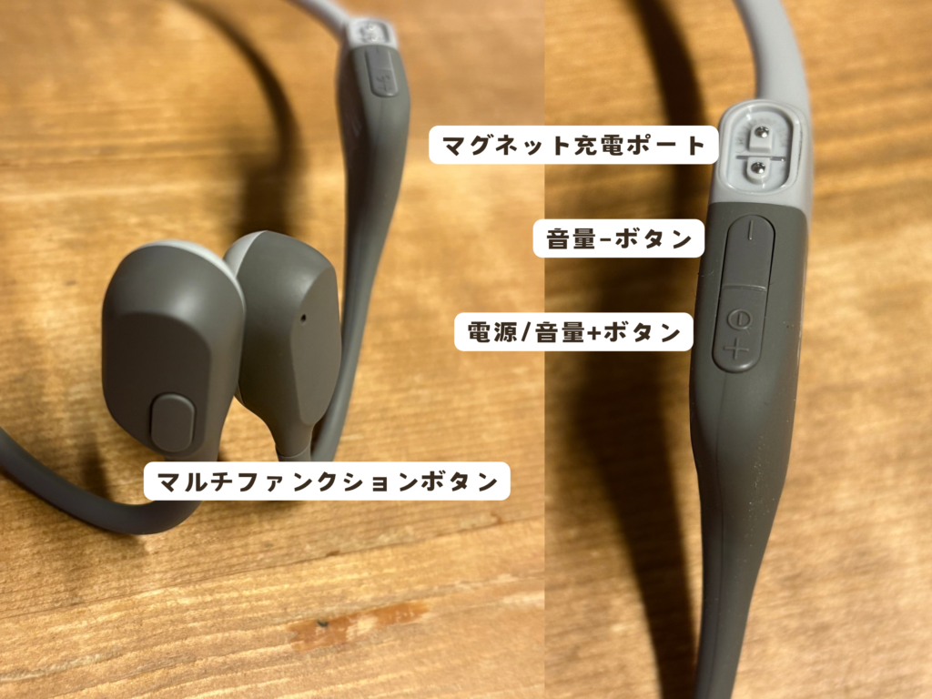 Shokz openrunのボタン説明